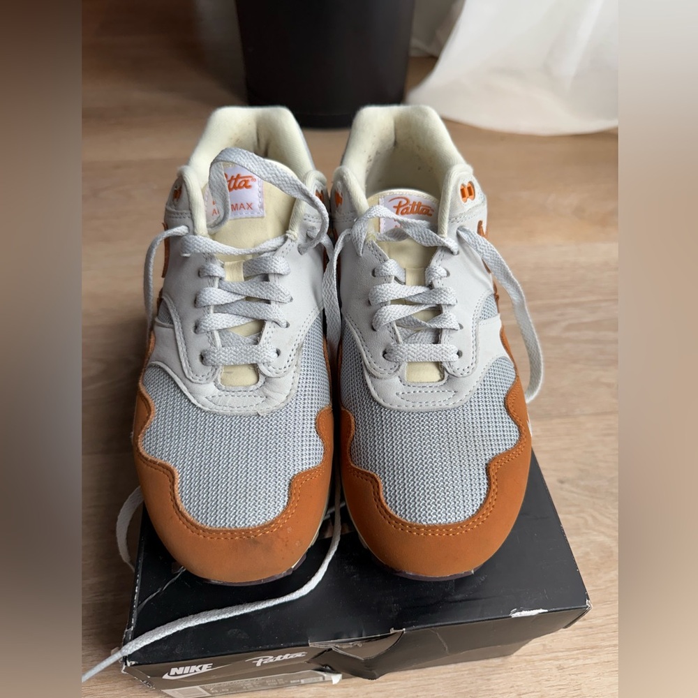 Nike x Patta Air Max 1 Sneakers in White and Orange